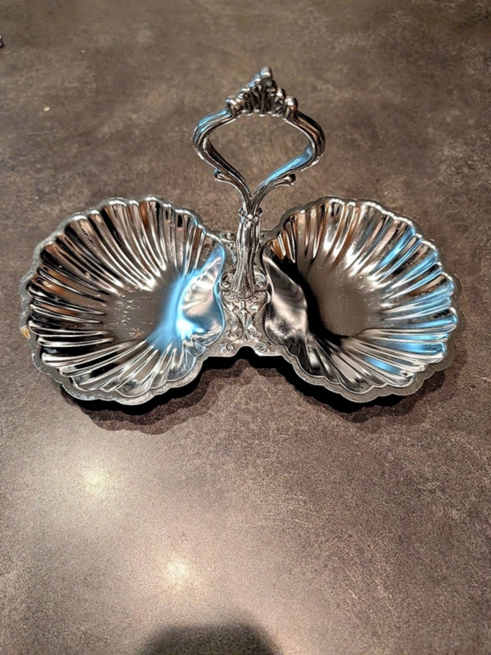 Silver Shell Divided Serving Dish - Picture 2 of 4